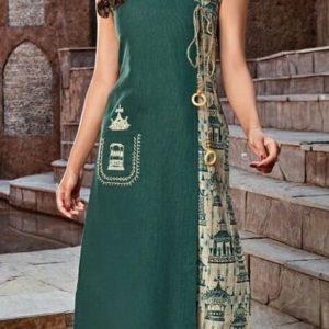 Green Cotton Printed Kurti